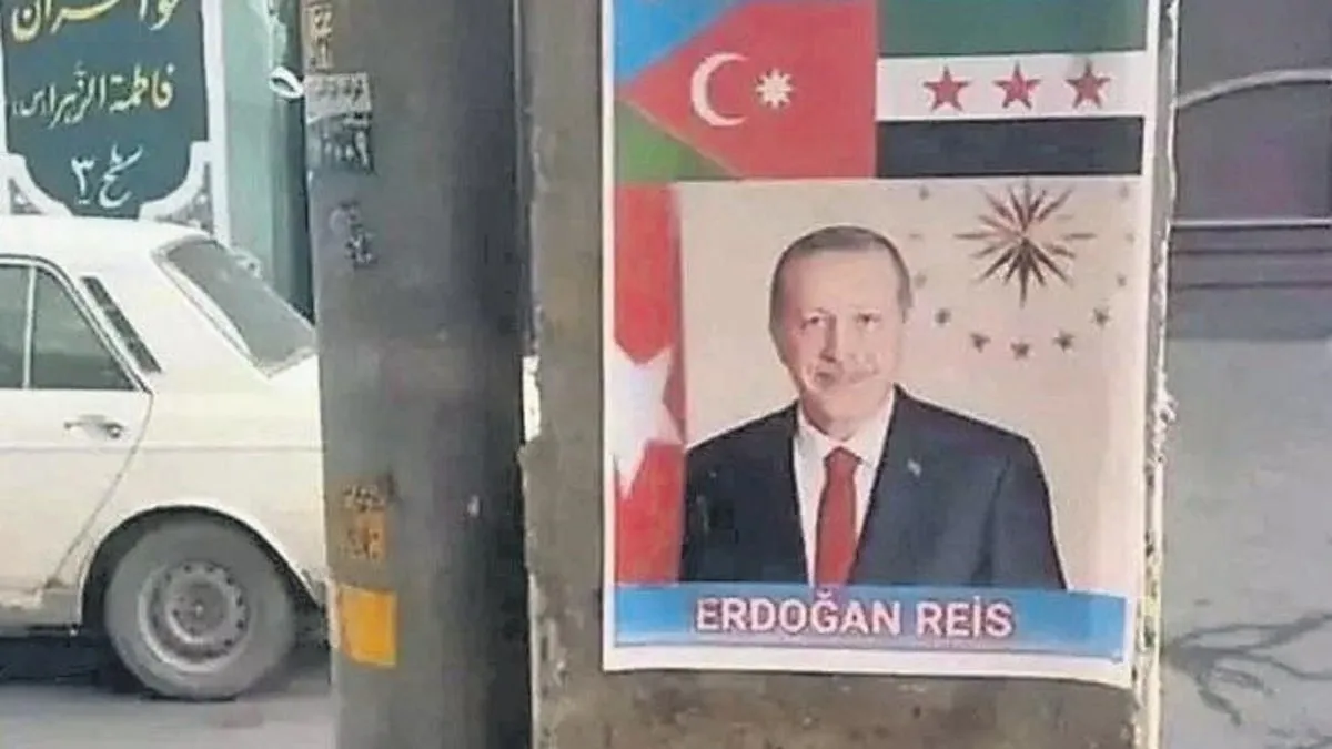 Tebriz sokaklarında Erdoğan posterleri